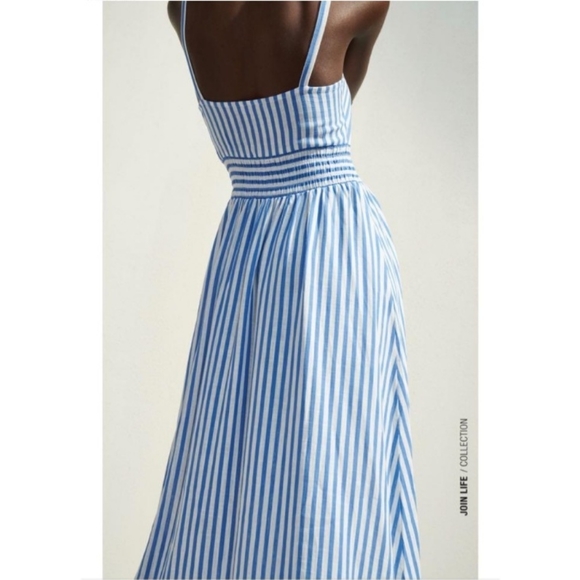 ZARA STRIPED MIDI DRESS NWT - Picture 4 of 14
